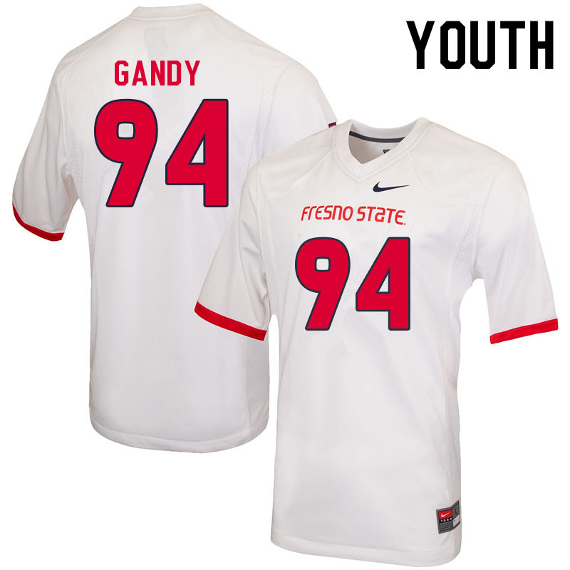 Youth #94 Julius Gandy Fresno State Bulldogs College Football Jerseys Sale-White